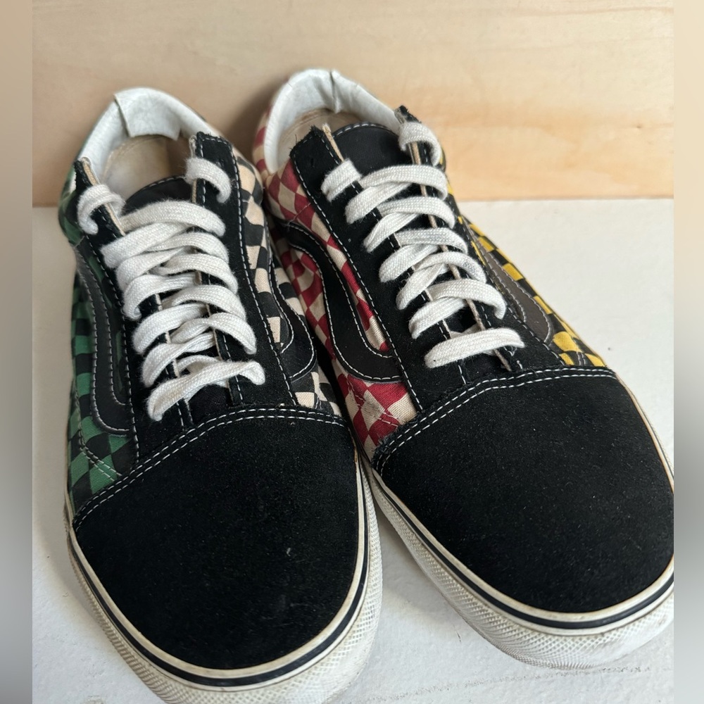 Vans Old Skool Checkerboard Multi Color Rasta Siz… - image 3